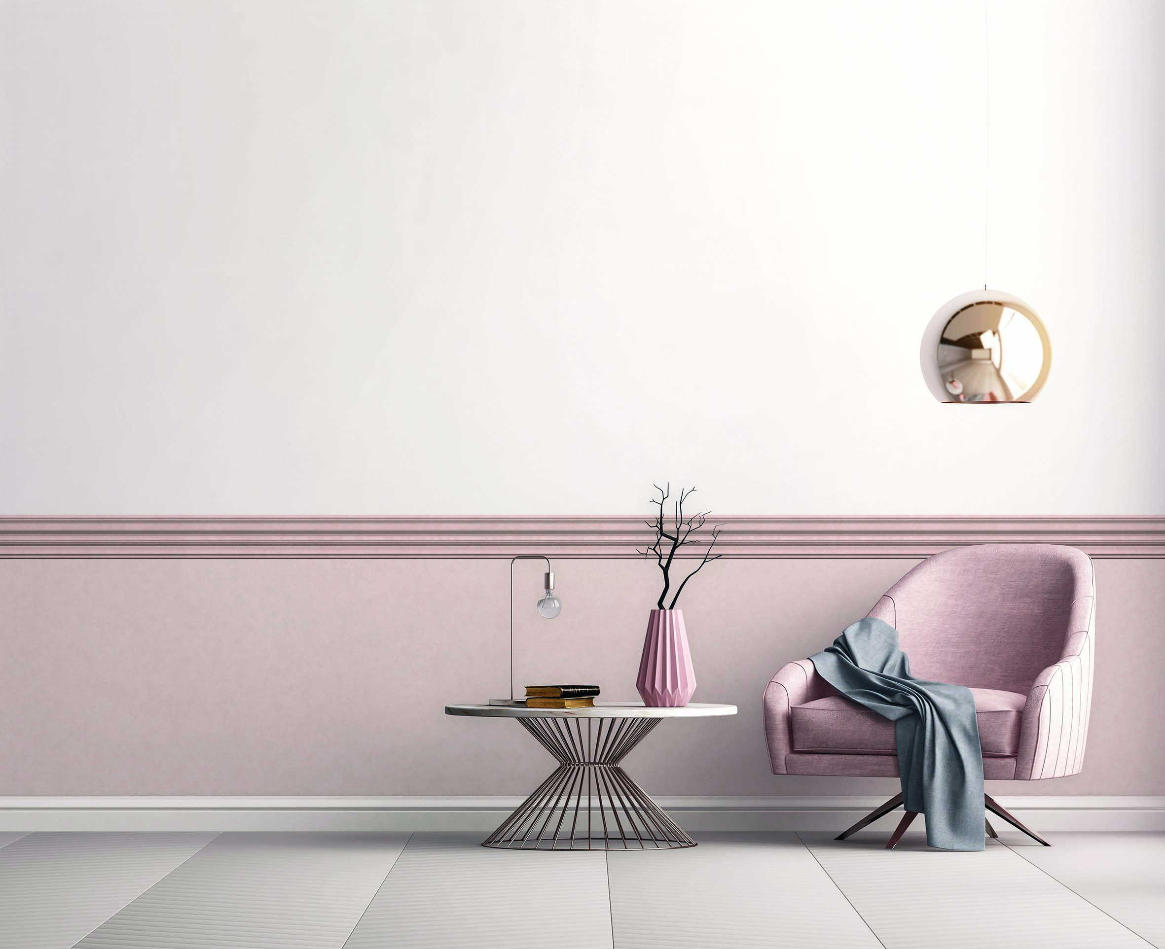 Interior,With,An,Armchair,And,A,Little,Table,On,A