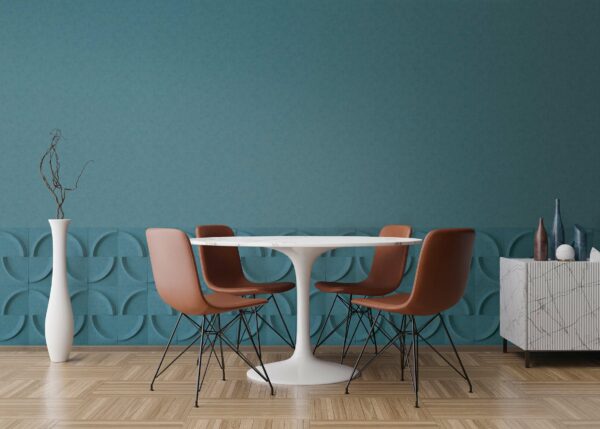 Empty,Blue,Wall,In,Modern,Dining,Room.,Mock,Up,Interior