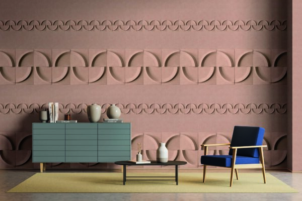 Interior,Of,Stylish,Living,Room,With,Orange,Walls,,Concrete,Floor,