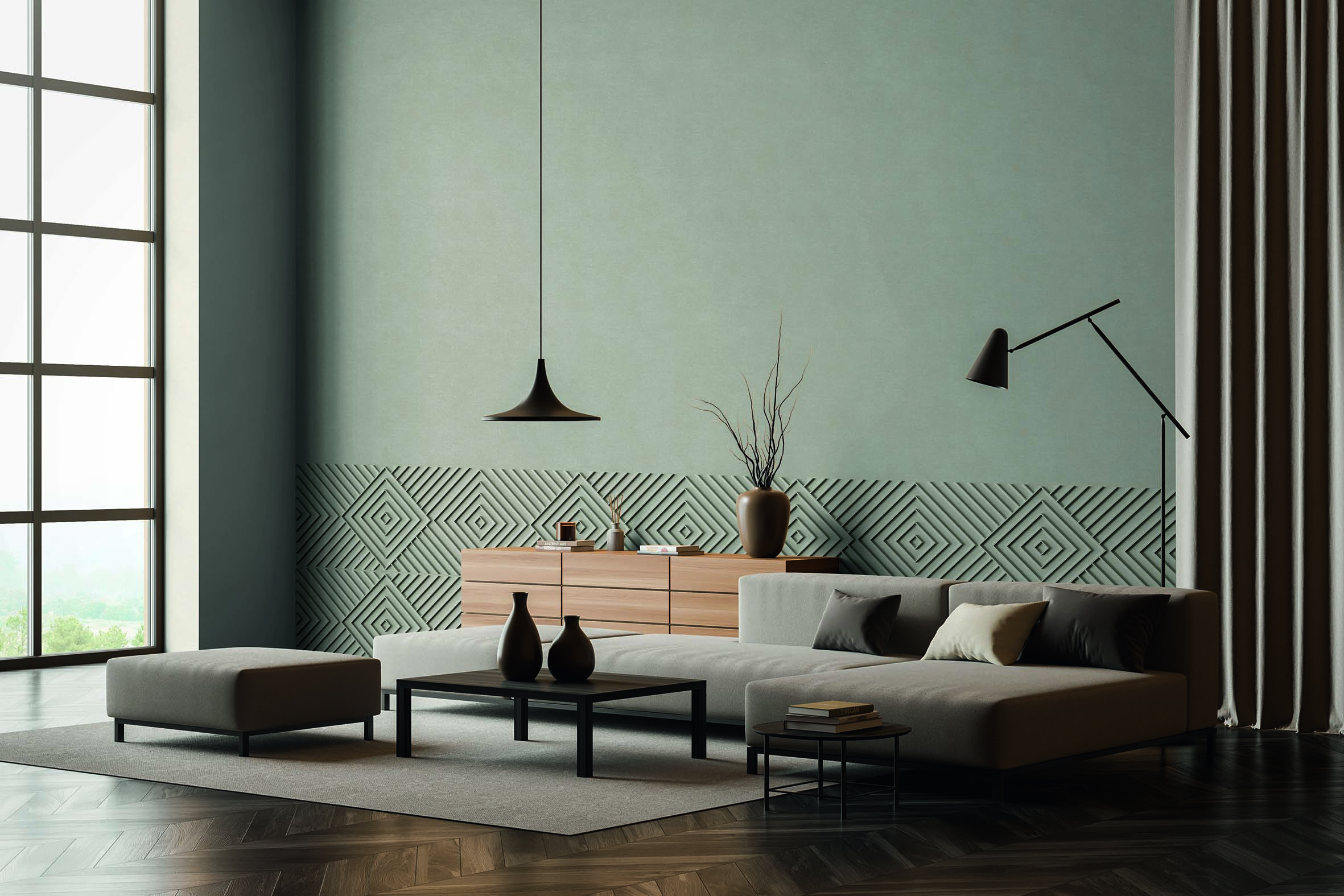 Corner,Of,Grey,And,Sand,Beige,Living,Room,Interior,With